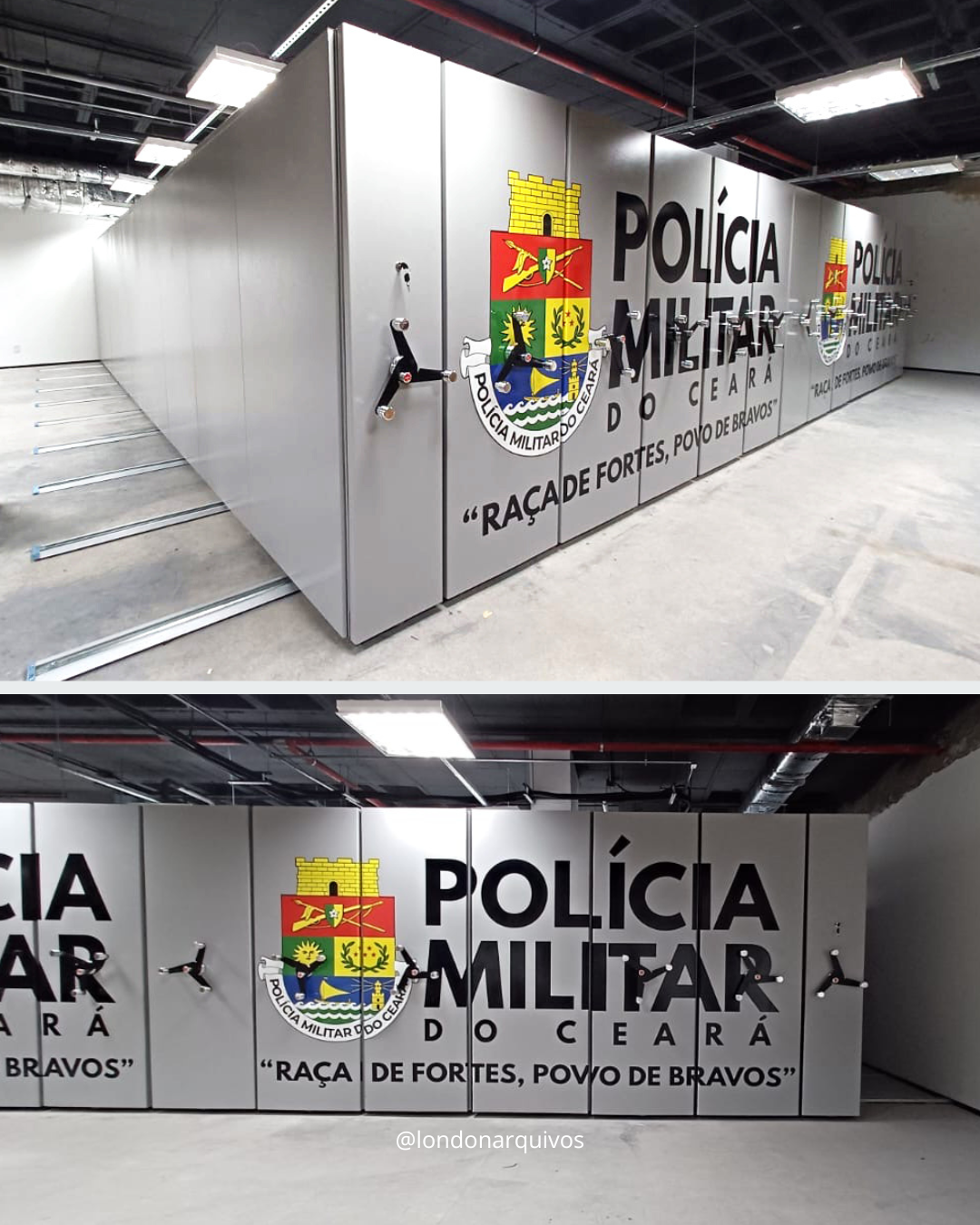módulo deslizante com trilhos